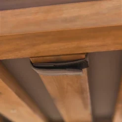 Galia 2pc Square Leg Acacia Wood Chair And Ottoman With Cushions - Brown - Saracina Home -Saracina Home Sales Store GUEST e0498508 3588 42e3 a60d dcaac42702f2