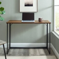 Maxwell Modern Glam Simple Y Leg Writing Desk Dark Walnut - Saracina Home 7 Maxwell Modern Glam Simple Y Leg Writing Desk Dark Walnut - Saracina Home -Saracina Home Sales Store GUEST e4078a2a 580f 4edc b2cf 2b1fd9a3b3ad