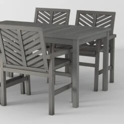 5pc Slatted Chevron Acacia Wood Patio Dining Set - Saracina Home 27 5pc Slatted Chevron Acacia Wood Patio Dining Set - Saracina Home -Saracina Home Sales Store GUEST e43f6828 aba5 4df2 8ca9 189a6b77e700