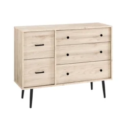 Ivora Lifted Mid-Century Modern Asymmetrical 5 Drawer Dresser - Saracina Home -Saracina Home Sales Store GUEST e455e771 4a91 4524 9838 7cacaaf7a6be