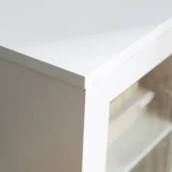 Pierceton Modern Double Glass Door With Metal Legs TV Stand For TVs Up To 58" White - Saracina Home -Saracina Home Sales Store GUEST e6234a99 ab4f 4730 99f6 0b971f2d2de2