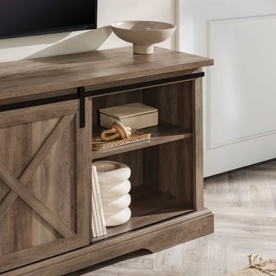 Clarabelle Double Sliding X Barn Door TV Stand For TVs Up To 80" - Saracina Home 12 Clarabelle Double Sliding X Barn Door TV Stand For TVs Up To 80" - Saracina Home - Image 12