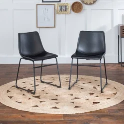 Set Of 2 Laslo Modern Upholstered Faux Leather Dining Chairs - Saracina Home -Saracina Home Sales Store GUEST e921ecff 5d1c 46bf 8a40 c3330f7f710d