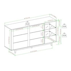 Shing Modern Striped Door 60" Sideboard With Glass Shelves Dark Walnut - Saracina Home -Saracina Home Sales Store GUEST e9b1d9ab 09fe 45fd 9f24 82ba993076eb