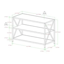 25.62" X Frame Metal And Wood Media Bookshelf - Saracina Home -Saracina Home Sales Store GUEST ecd624a7 487c 4307 a775 37bc46fb3460