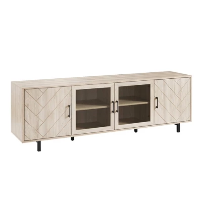 Vik Modern Boho 4 Door Herringbone TV Stand For TVs Up To 80" - Saracina Home 3 Vik Modern Boho 4 Door Herringbone TV Stand For TVs Up To 80" - Saracina Home - Image 3