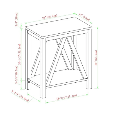 Taylen A Frame Farmhouse Open Storage Side Table - Saracina Home 5 Taylen A Frame Farmhouse Open Storage Side Table - Saracina Home - Image 5