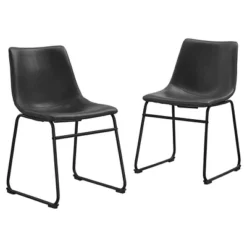 Set Of 2 Laslo Modern Upholstered Faux Leather Dining Chairs - Saracina Home -Saracina Home Sales Store GUEST f09ca4a2 22b8 4c1e 90a5 214c5268ba1a