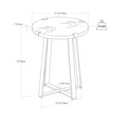Set Of 2 Wrightson Urban Industrial Wrap Leg Round Side Tables Dark Walnut - Saracina Home -Saracina Home Sales Store GUEST f1c3ab22 5789 47d3 b099 7e2bf541135c