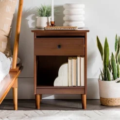 Stiva Classic Mid-Century Modern 1 Drawer Nightstand - Saracina Home -Saracina Home Sales Store GUEST f1f5300e 5364 40db 96ef 77bca274ed96