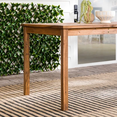 Acacia Wood Patio Simple Rectangle Dining Table - Saracina Home 9 Acacia Wood Patio Simple Rectangle Dining Table - Saracina Home - Image 9