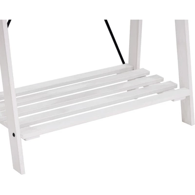 68" Solid Wood X Back Angled Hall Tree White Wash - Saracina Home 4 68" Solid Wood X Back Angled Hall Tree White Wash - Saracina Home - Image 4