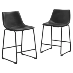 Set Of 2 Laslo Modern Upholstered Faux Leather Counter Height Barstools - Saracina Home -Saracina Home Sales Store GUEST f6f9d7b5 90d5 4e6e a4dd 7067faedcdef