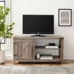 Clarabelle Rustic Industrial Barn Door TV Stand For TVs Up To 50" - Saracina Home -Saracina Home Sales Store GUEST f721af0b a16e 4402 99a5 31573d83d0c5
