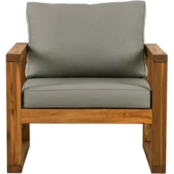 Galia 2pc Square Leg Acacia Wood Chair And Ottoman With Cushions - Brown - Saracina Home -Saracina Home Sales Store GUEST f862c995 9ccc 4778 bd23 a9d1f46b9f67