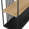 79" Modern 6 Shelf With Metal Bar Bookcase Coastal Oak/Black - Saracina Home