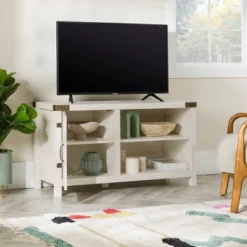 Clarabelle Rustic Industrial Barn Door TV Stand For TVs Up To 50" - Saracina Home -Saracina Home Sales Store GUEST fefe7c85 4072 43ed 8c91 9087761446d9